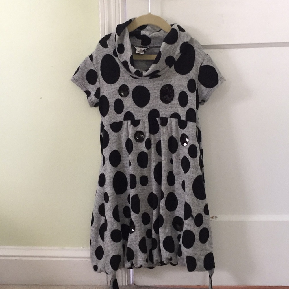 Grey polka dot party dress
